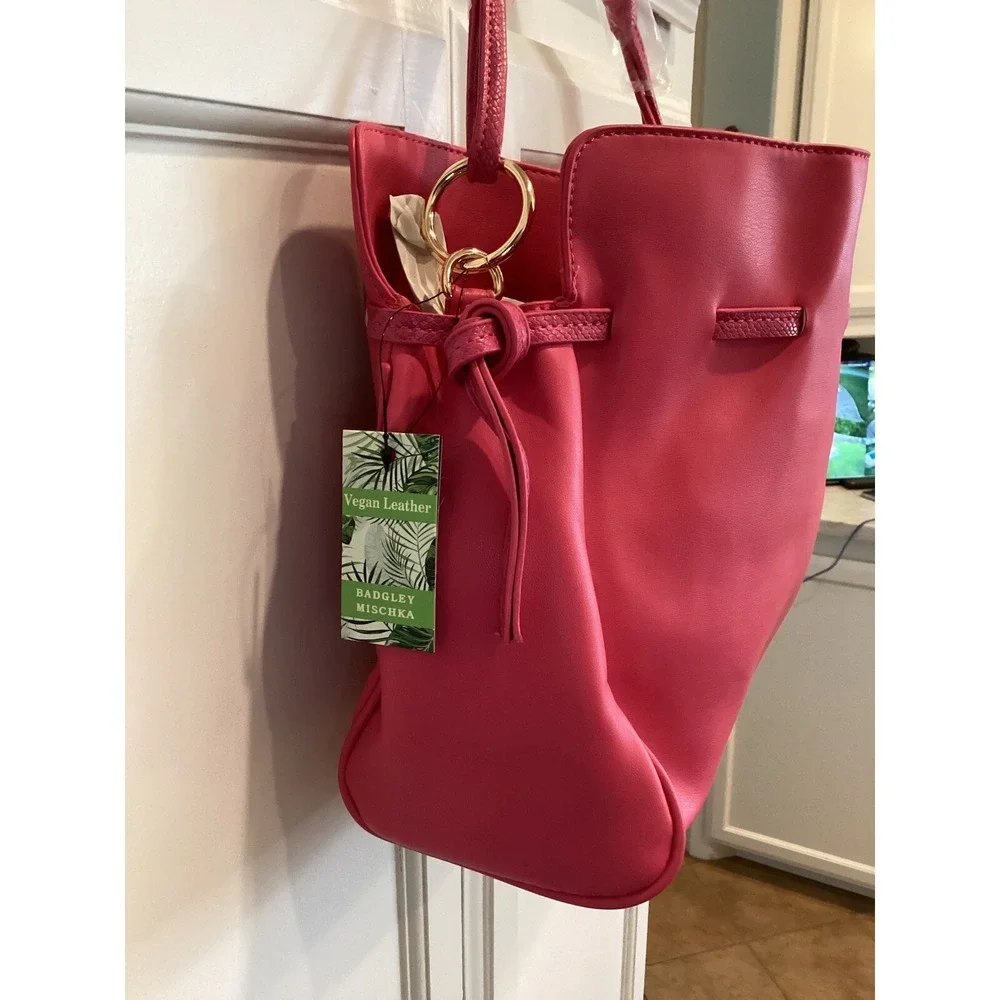 Badgley Mischka Satchel Shoulder Bag Convertible Tote Hot Pink MSRP‎ $149
